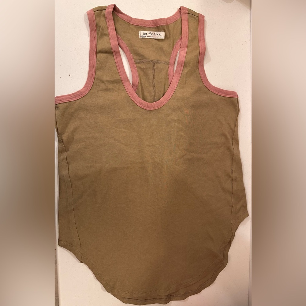 Free people We The Free reggi tank green/pink Size XS New, not tags
